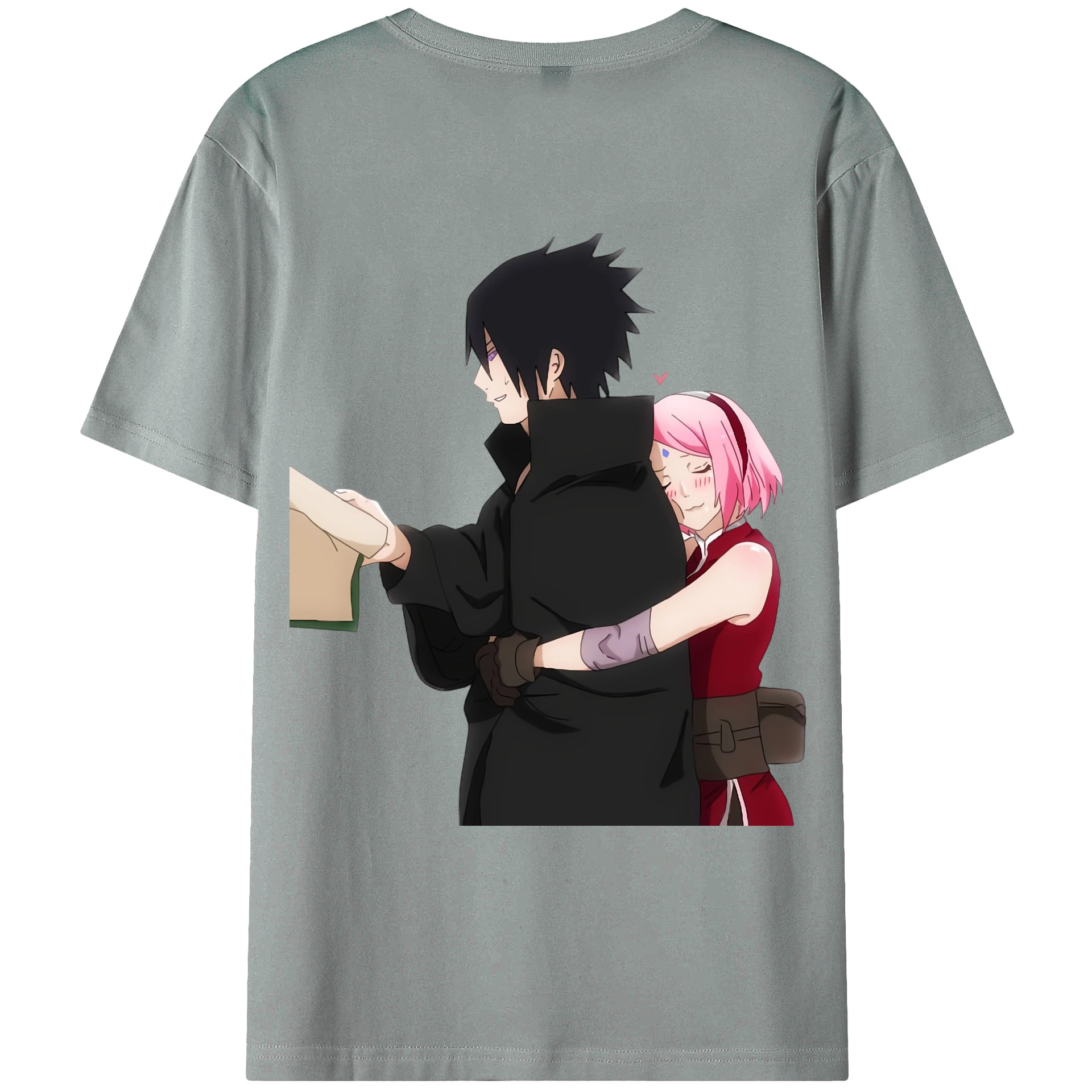 （画像用） NARUTO -ナルト- うちは サスケ Uchiha Sasuke 綿100％ メンズ半袖Tシャツ（バックプリント） 通気性